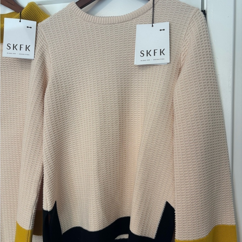 SKFK Knit Sweater Top Size 6 Organic Cotton Short Sleeve Minimalist NWT - Picture 6 of 7